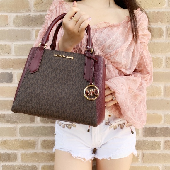 Michael Kors Handbags - Gaby’sBags👜💕- Michael Kors Satchel brown Merlot